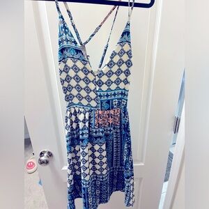 paper crane summer dress with crisscross back